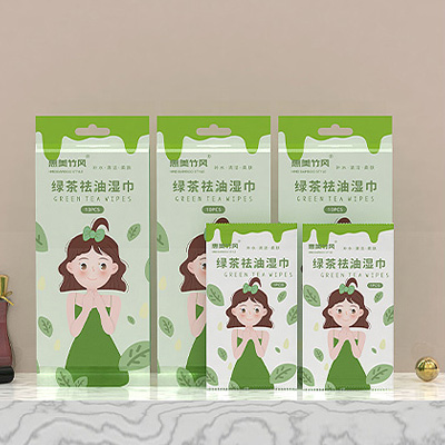 綠茶祛油濕巾随身(shēn)裝10片*12